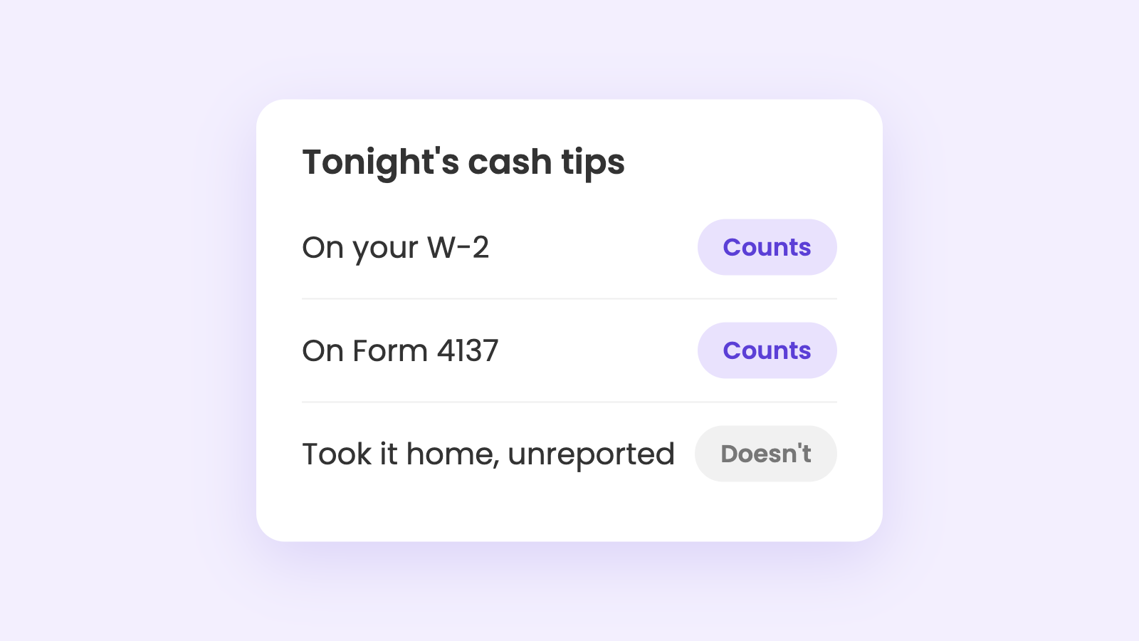 Does no tax on tips cover your cash tips?